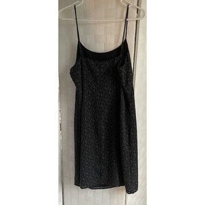 Women’s Knee Length Spaghetti Strap Black Floral Side Zip  Lined Dress Size 10